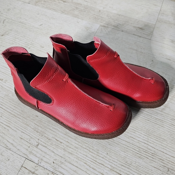 Mordenmiss (Tuo Rui) Chelsea Red Ankle Boots-pull-on- size 7.5 - Picture 3 of 12
